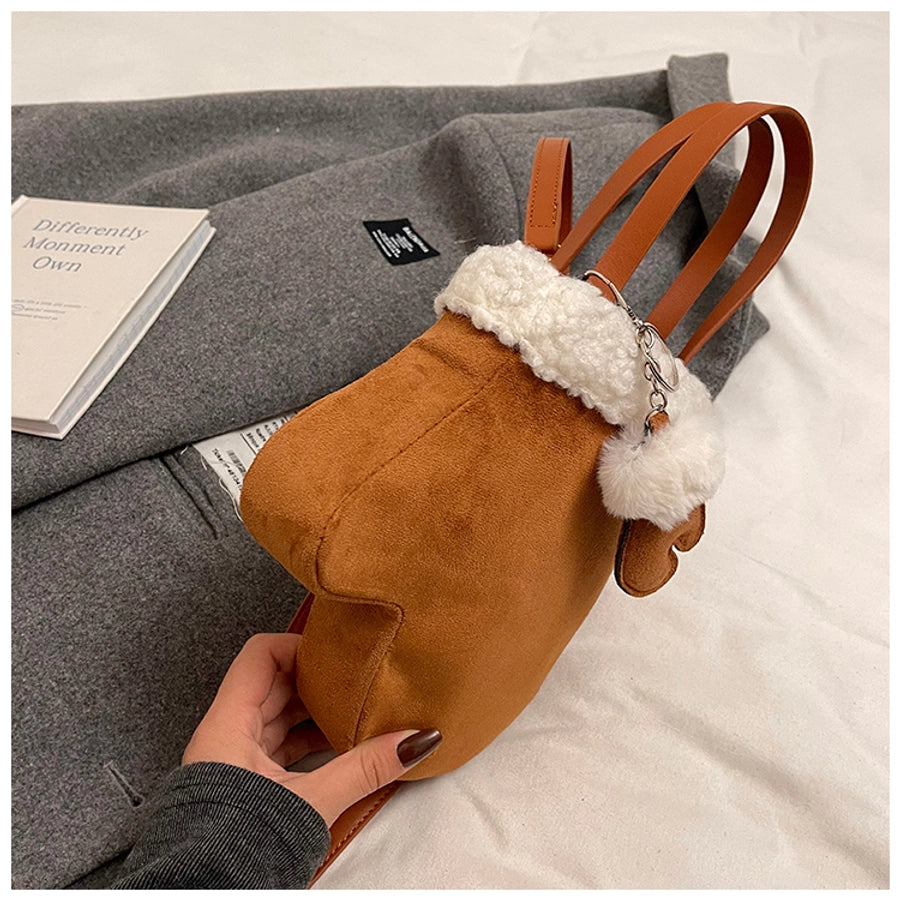 Women's Small Pu Leather Solid Color Streetwear Sewing Thread Glove-shaped Magnetic Buckle Crossbody Bag