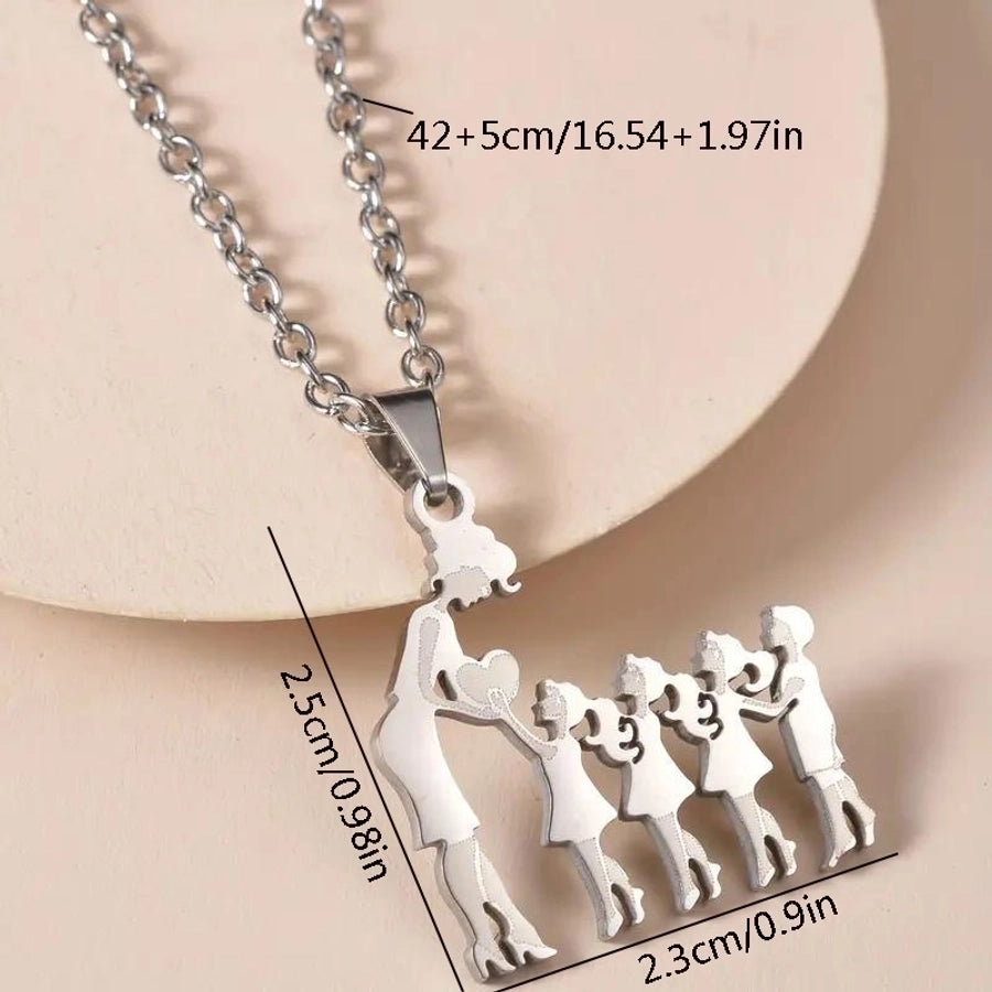 Jewelry Sweet Simple Style Human 304 Stainless Steel Pendant Necklace