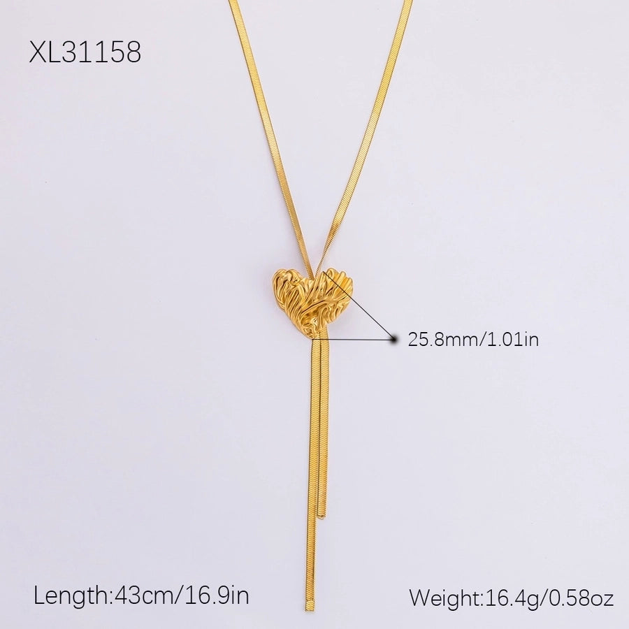 Jewelry Elegant Streetwear Heart Shape Flower Butterfly 304 Stainless Steel Plating Pendant Necklace