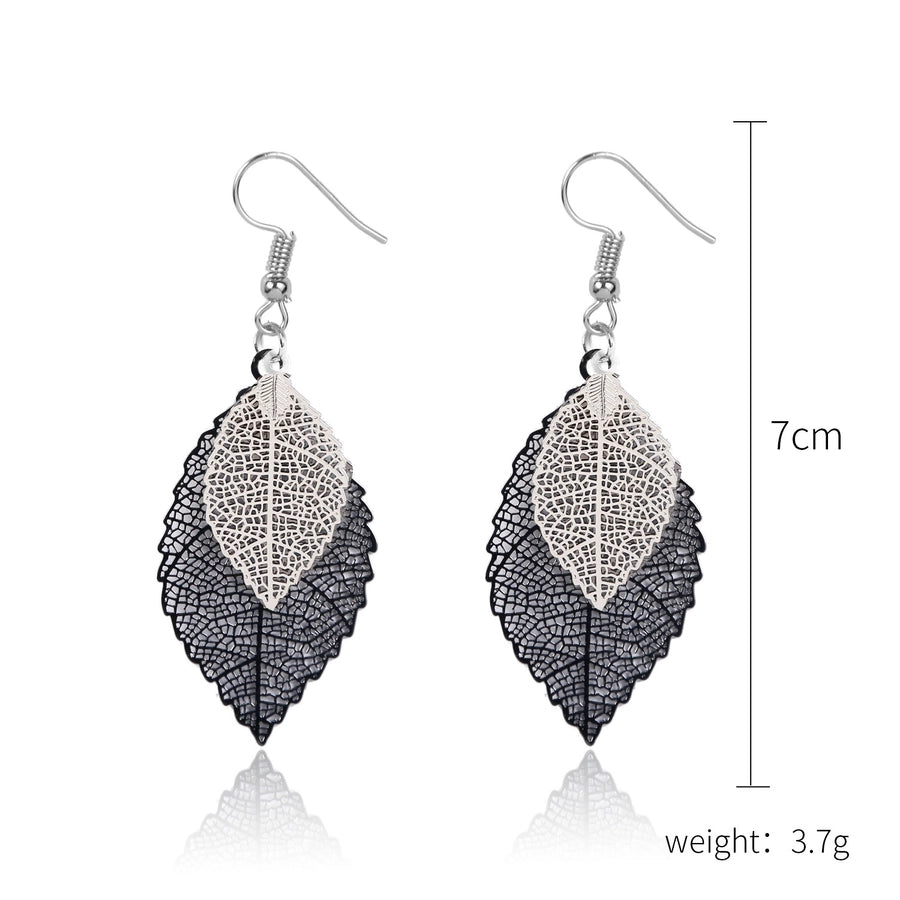 fashion leaf copper plating earrings 1 pair