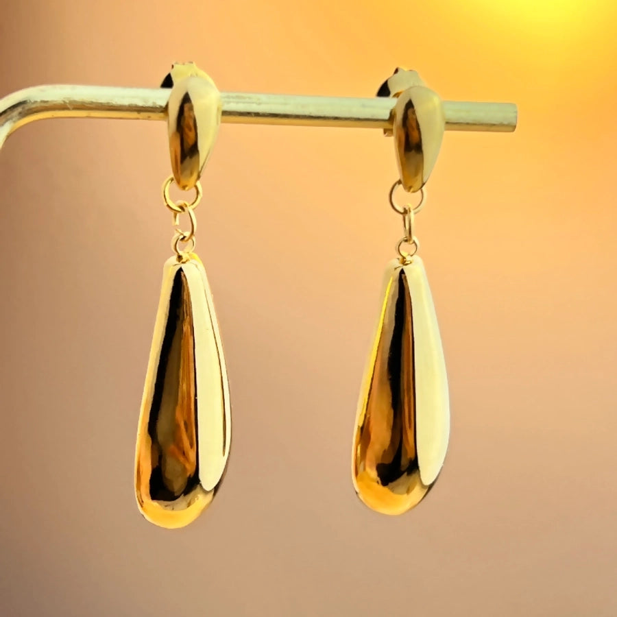 1 Pair Casual Elegant Retro Geometric Polishing Plating 304 Stainless Steel 18K Gold Plated Drop Earrings