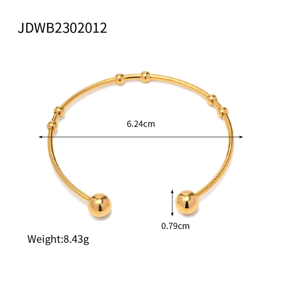 ins style circle stainless steel plating 18k gold plated bangle