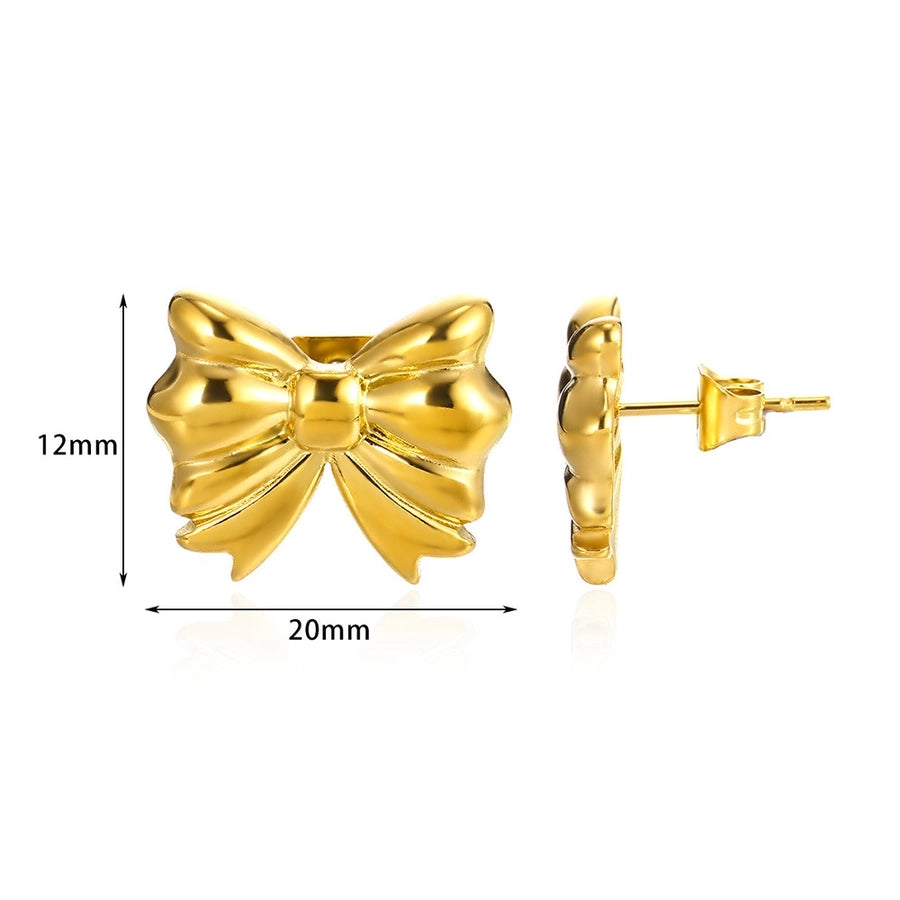 1 Pair Simple Style Classic Style Bow Knot Plating 304 Stainless Steel Ear Studs