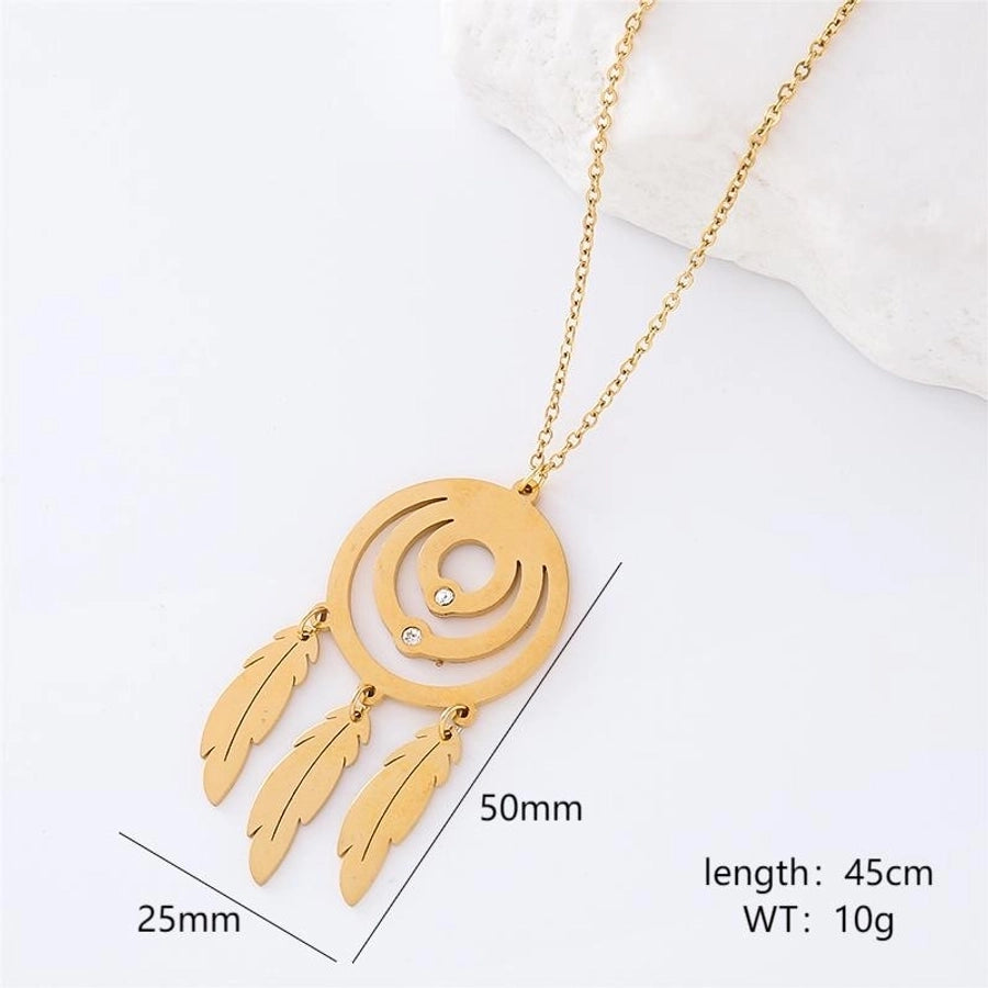 Jewelry Vintage Style Dreamcatcher 304 Stainless Steel Pendant Necklace