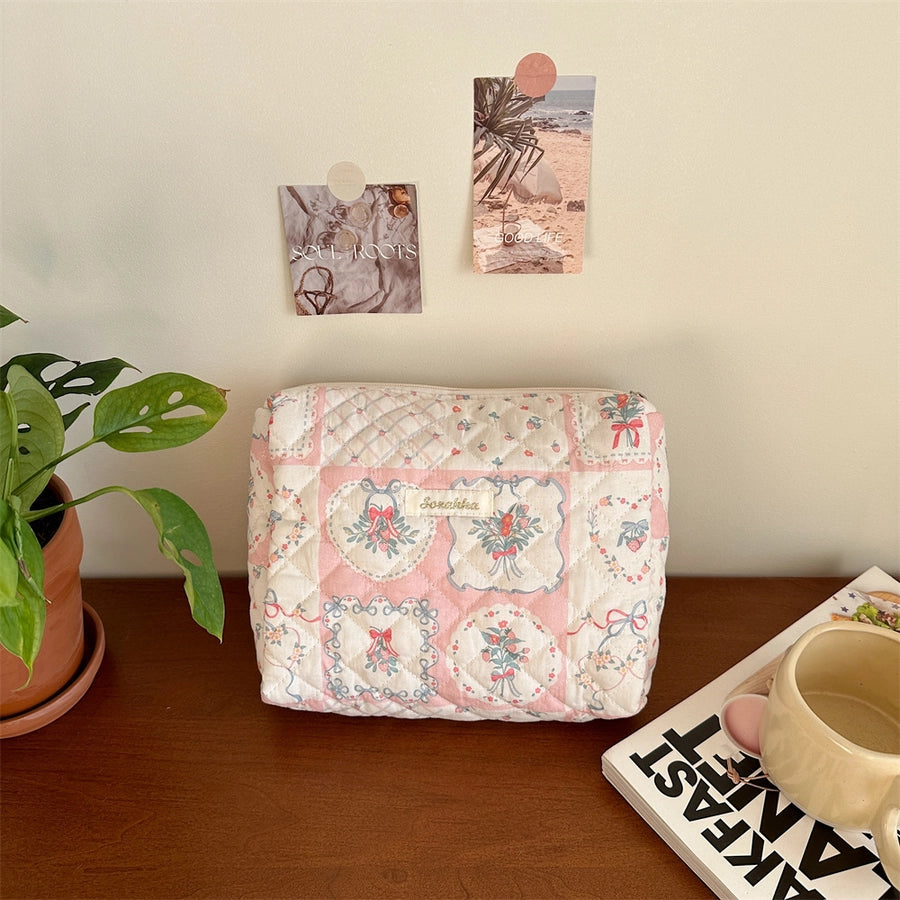 Streetwear Cartoon Cotton Square Makeup Bags