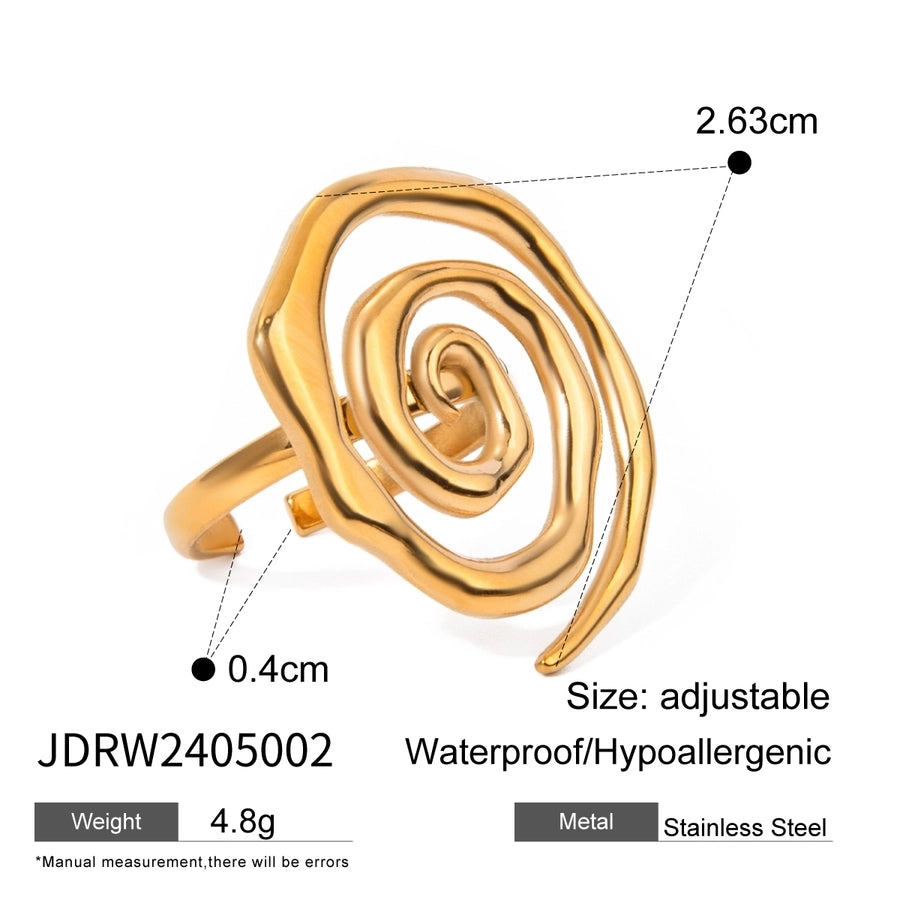 1 Pair Simple Style Classic Style Spiral Plating 304 Stainless Steel 18K Gold Plated Ear Studs