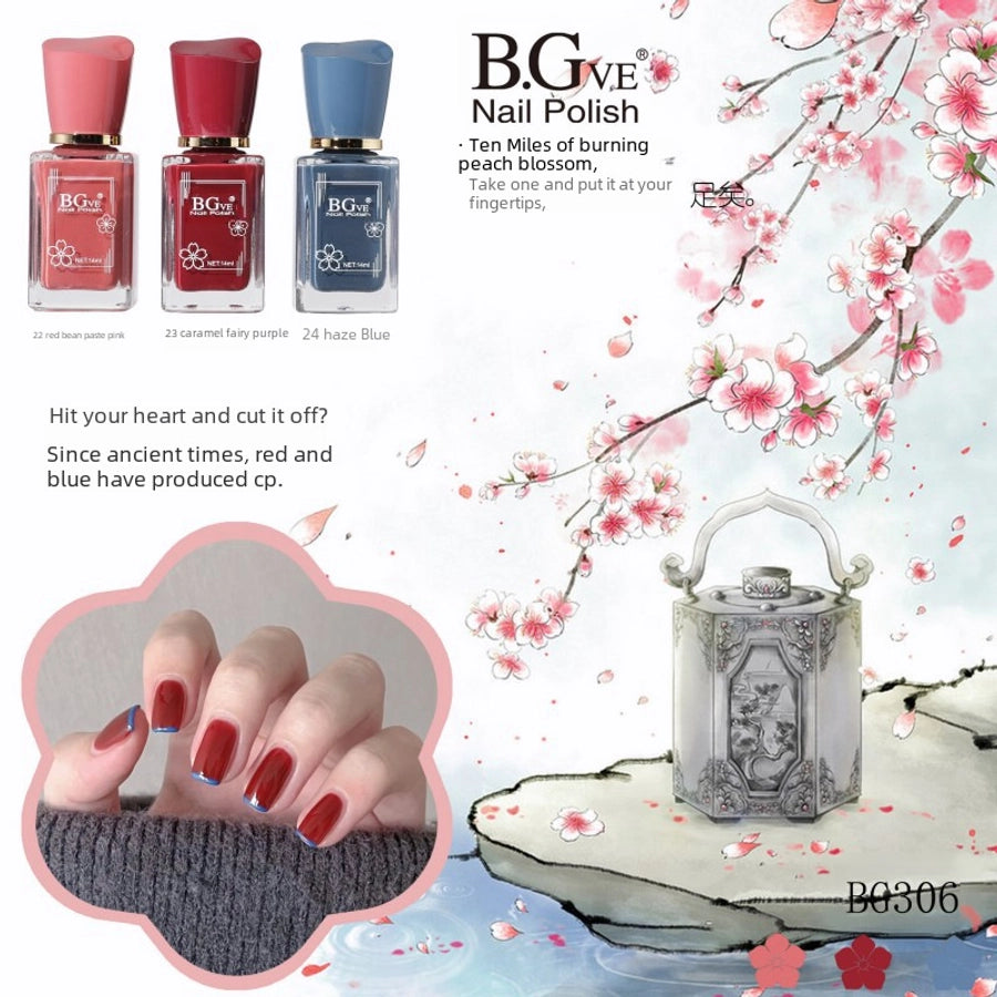 Bgve Nail Polish Long-lasting Quick-drying Transparent Nude Color Jelly Pink   Whitening Oil-based Nail Polish