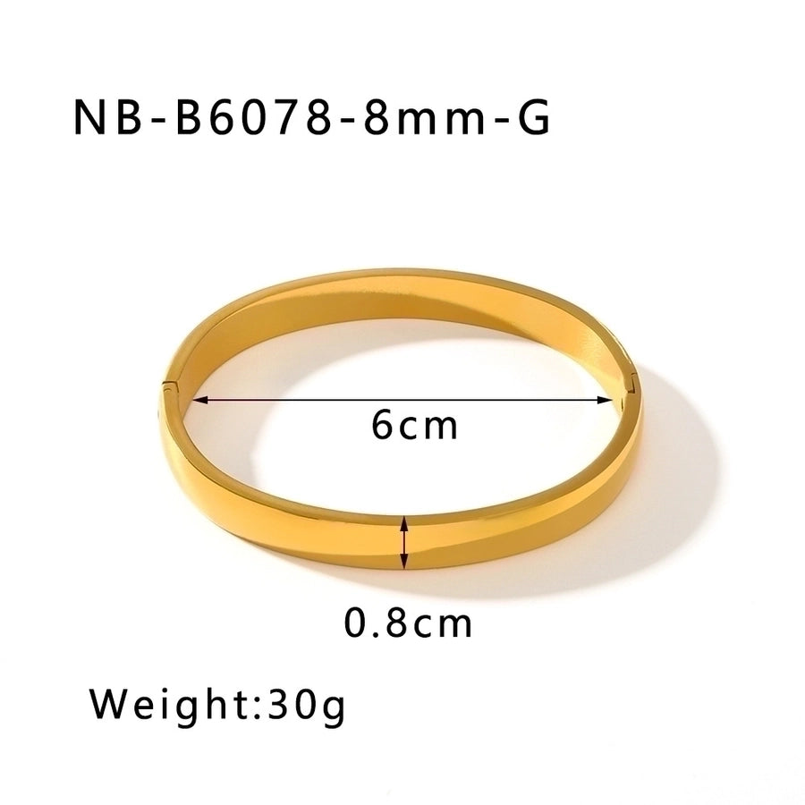 IG Style Simple Style Geometric 304 Stainless Steel Bangle In Bulk