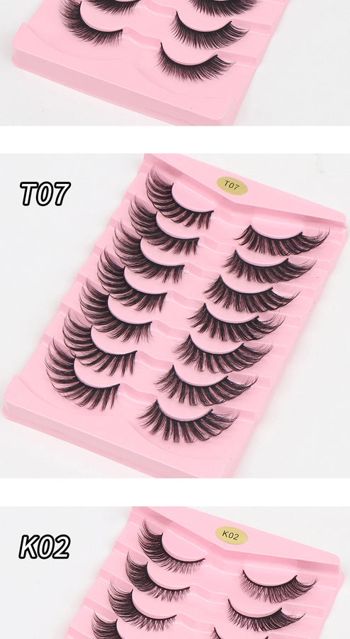 Fox System Slanting False Eyelashes Soft Comfortable Natural Dense European Style One-piece Black Stem False Eyelashes