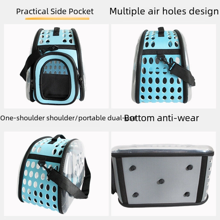 Portable Folding Transparent Pet Carrier Bag Large Capacity Breathable Outdoor Cat Backpack Cat Box Bag For Travel