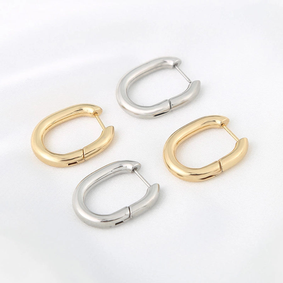 1 pair fashion u shape stainless steel plating earrings