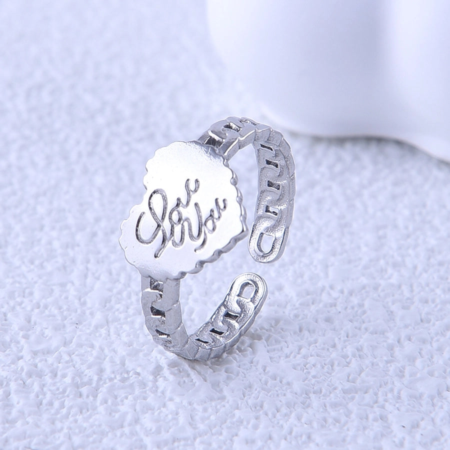 Jewelry Casual Elegant Commute Flower 304 Stainless Steel Open Rings