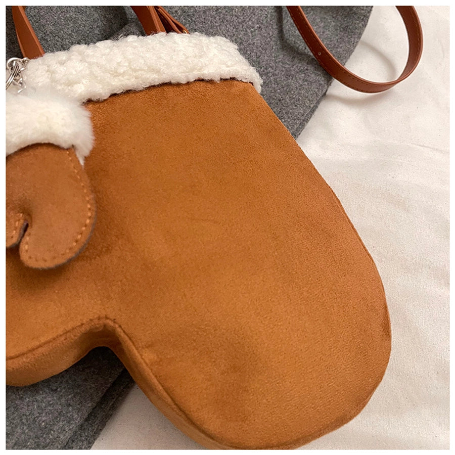 Women's Small Pu Leather Solid Color Streetwear Sewing Thread Glove-shaped Magnetic Buckle Crossbody Bag