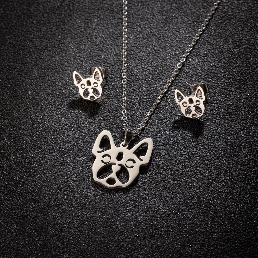 Jewelry Cute Simple Style Animal 201 Stainless Steel 18K Gold Plated Stainless Steel Jewelry Sets