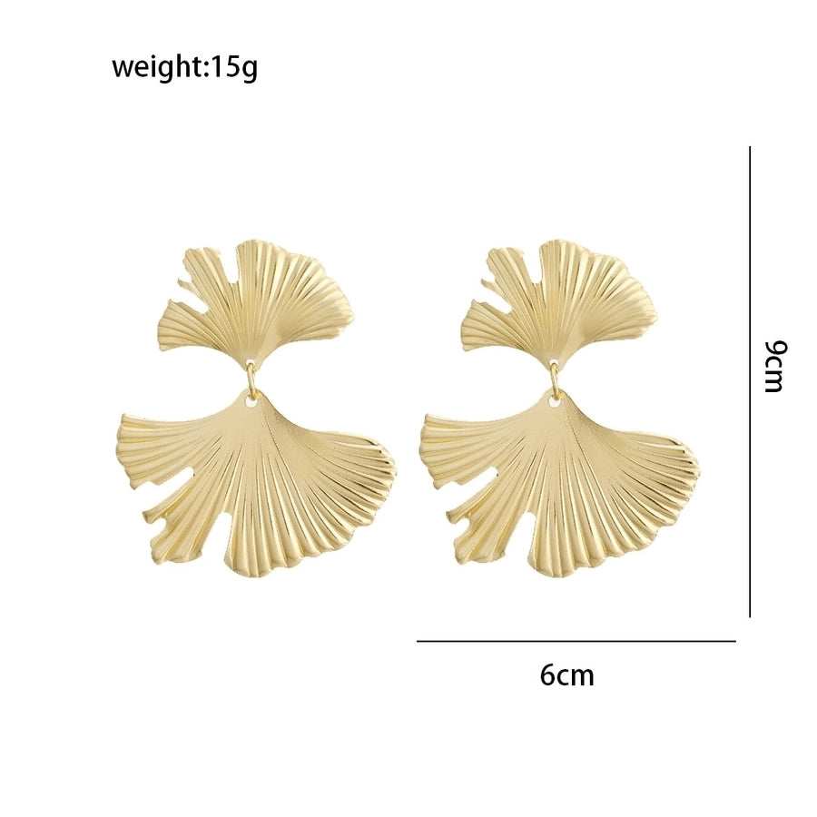 1 Pair Elegant Ginkgo Leaf Plating 304 Stainless Steel 18K Gold Plated Drop Earrings