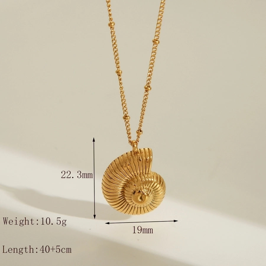 Jewelry Exaggerated French Style Spiral Stripe 304 Stainless Steel 18K Gold Plated Pendant Necklace