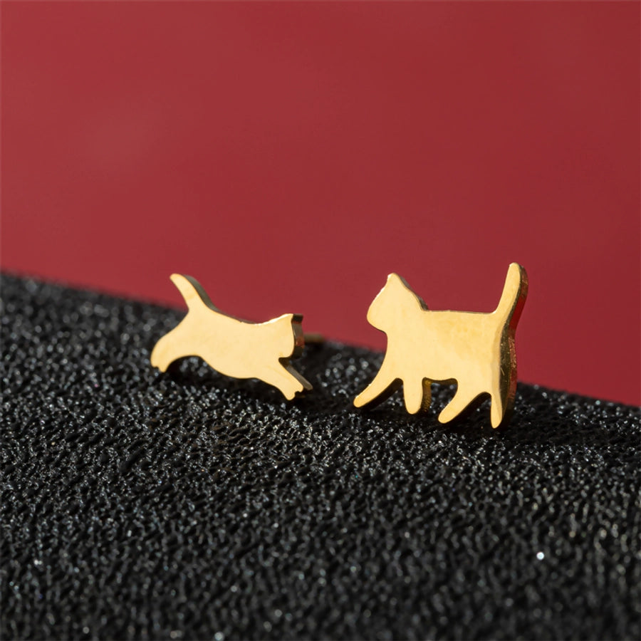 1 Pair Cute Basic Sweet Animal Cat Polishing Plating 304 Stainless Steel 18K Gold Plated Ear Studs