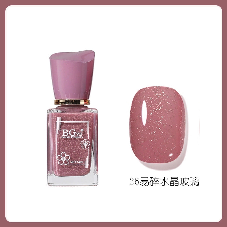 Bgve Nail Polish Long-lasting Quick-drying Transparent Nude Color Jelly Pink   Whitening Oil-based Nail Polish