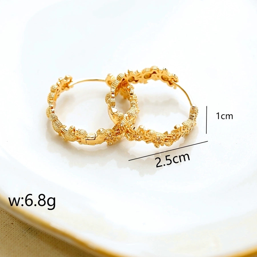 1 Pair Elegant Vintage Style Commute Cross Heart Shape Flower Enamel 304 Stainless Steel Diamond 18K Gold Plated Earrings