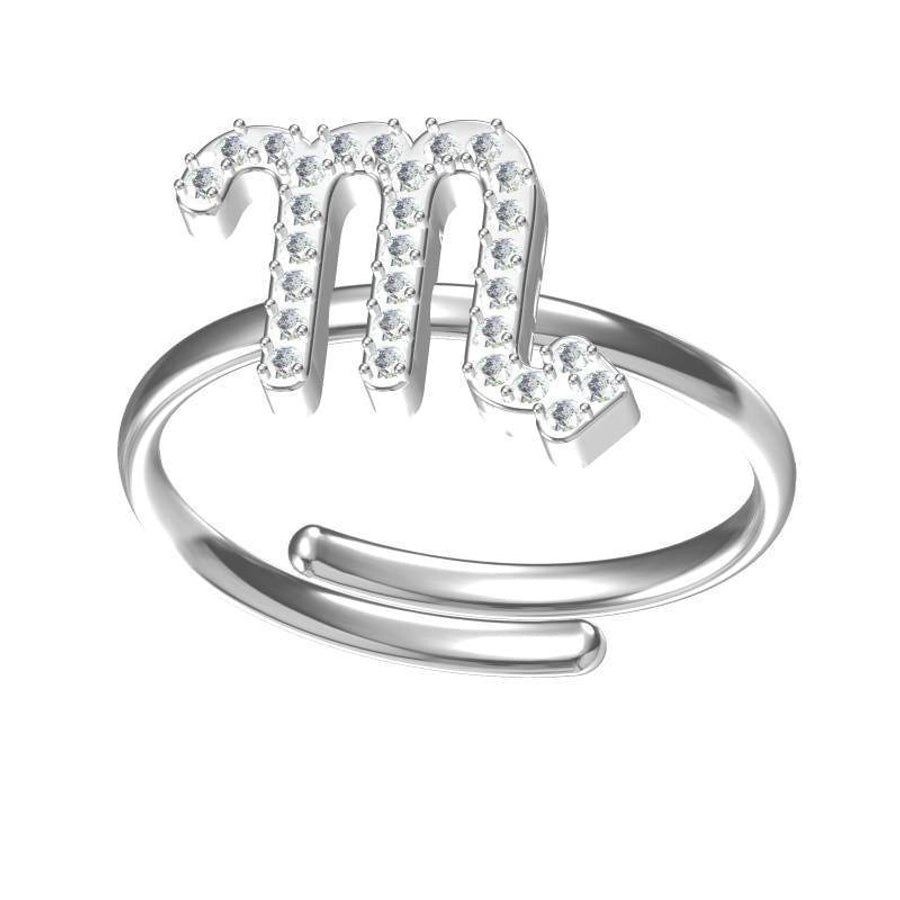 Jewelry Simple Style Constellation Titanium Steel Zircon Gold Plated Plating Inlay Open Rings