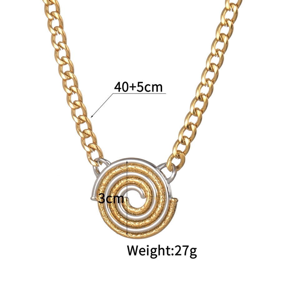 Jewelry IG Style Spiral Stripe 304 Stainless Steel 18K Gold Plated Jewelry Set