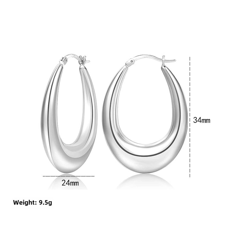 style titanium steel hollow earrings vacuum electroplating 18K real gold stainless steel Women's Light earrings simple earrings - CEJEW