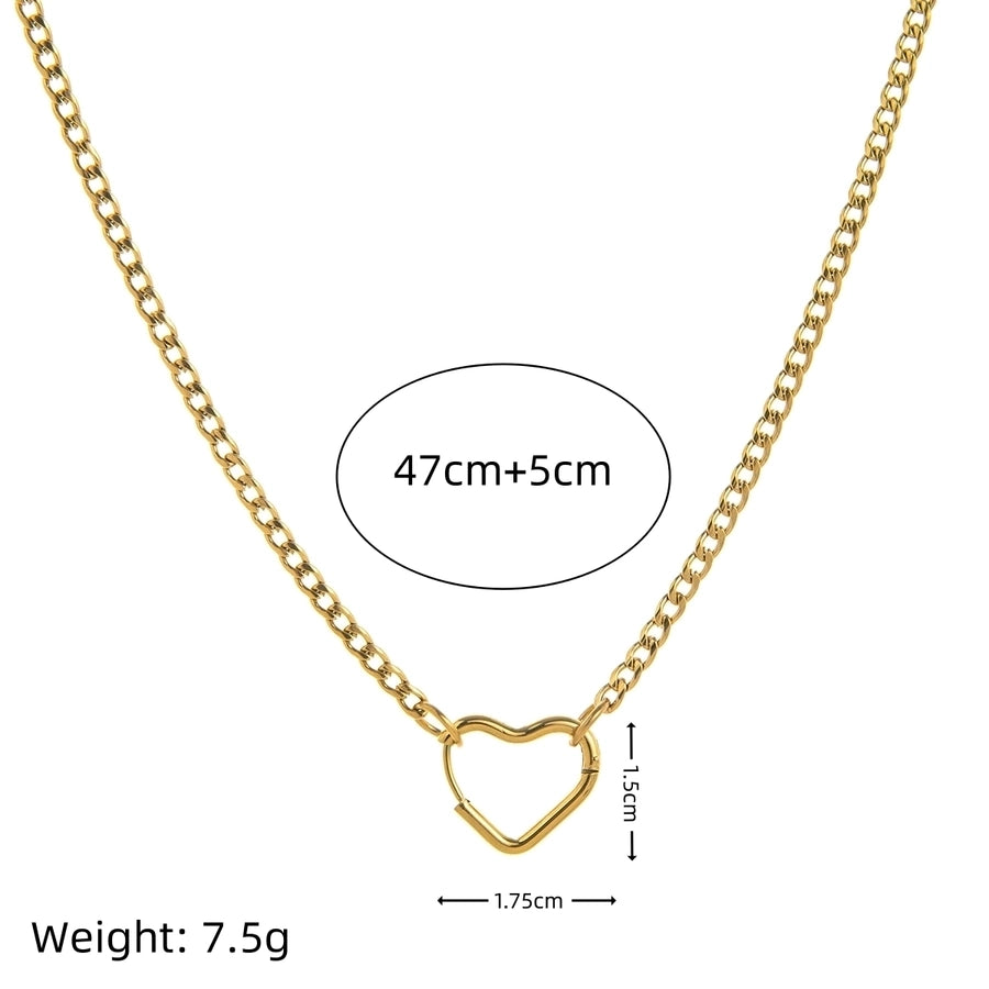 Jewelry Casual Elegant Streetwear Heart Shape 201 Stainless Steel 304 Stainless Steel 18K Gold Plated Pendant Necklace