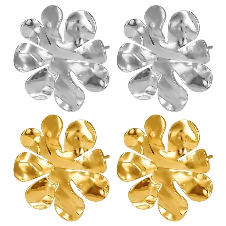 1 Pair IG Style Simple Style Flower Plating 304 Stainless Steel Ear Studs