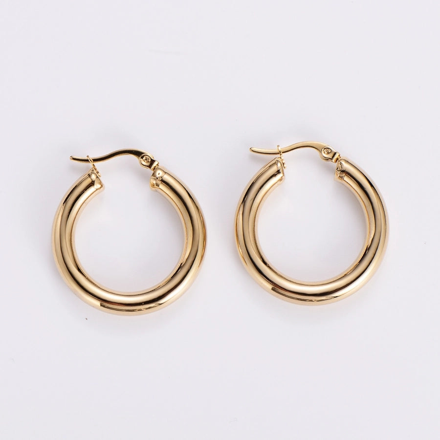 1 Pair Simple Style Geometric Plating 304 Stainless Steel No Inlaid 18K Gold Plated Stainless Steel Earrings