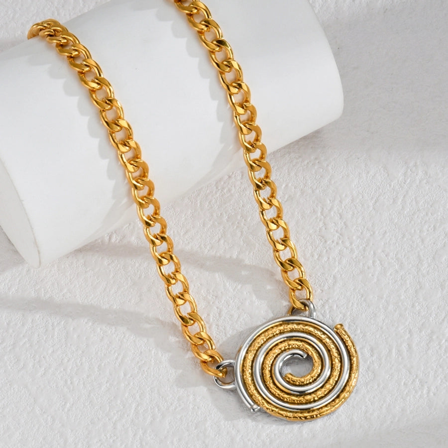 Jewelry IG Style Spiral Stripe 304 Stainless Steel 18K Gold Plated Jewelry Set