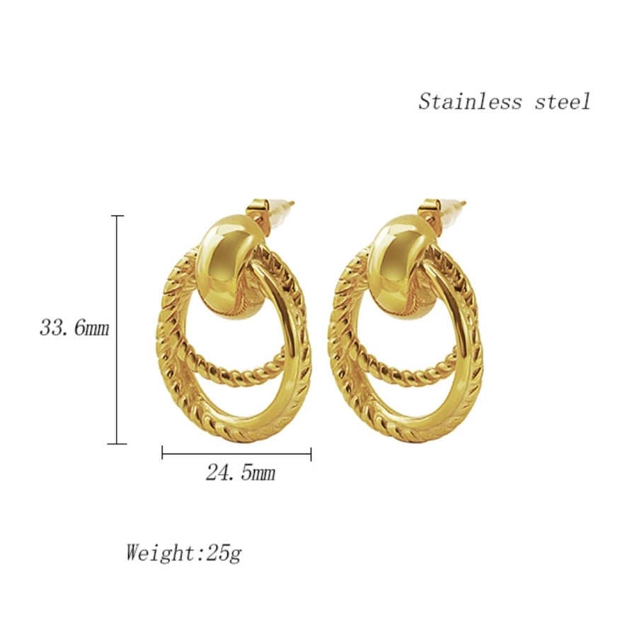 1 Piece Simple Style Classic Style Circle Plating 304 Stainless Steel 18K Gold Plated Ear Studs