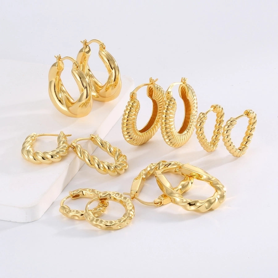 1 Pair Simple Style Classic Style Solid Color Plating Brass 18K Gold Plated Earrings