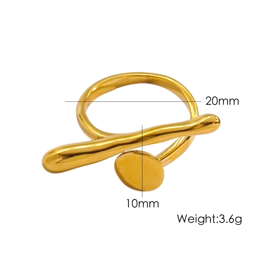 Jewelry Hip-Hop Modern Style Streetwear Irregular Solid Color 304 Stainless Steel 18K Gold Plated Open Rings