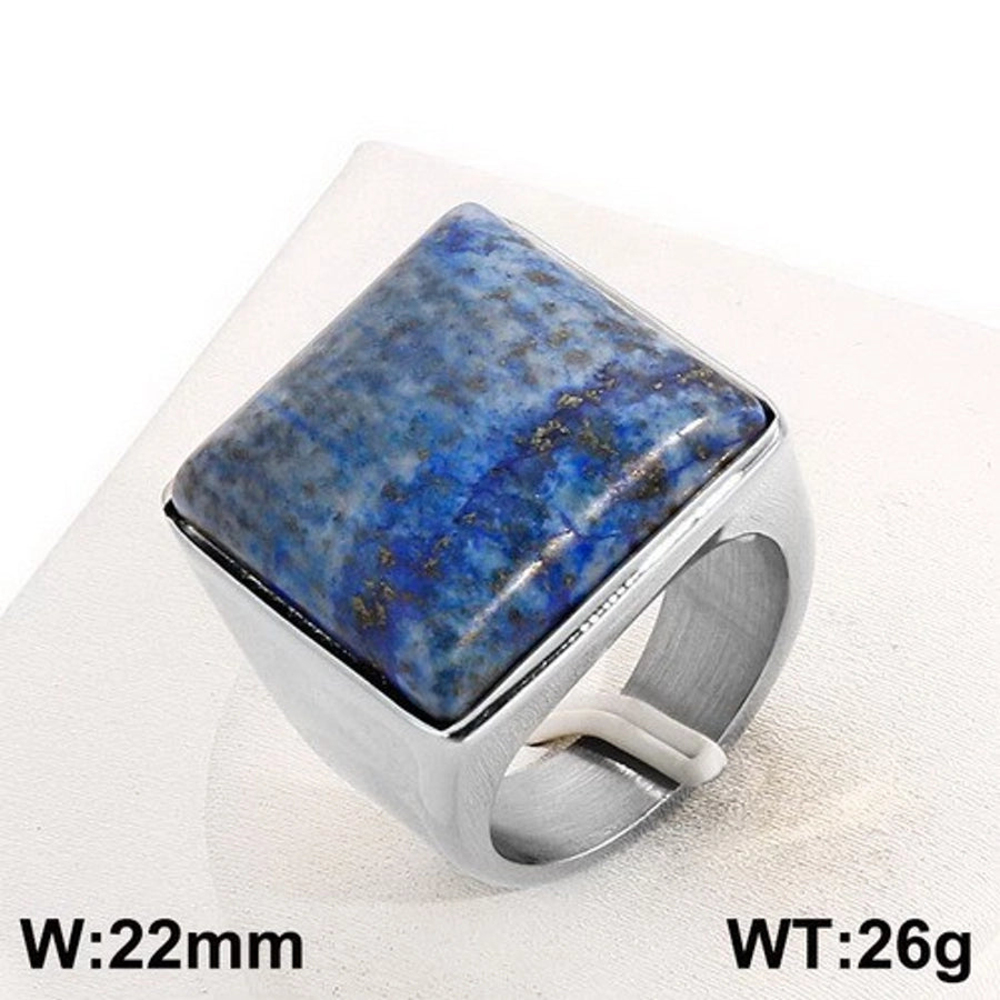 Jewelry Vintage Style Geometric Square Stainless Steel 18K Gold Plated Plating Rings