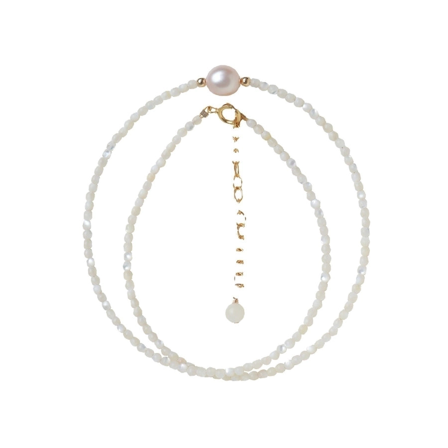 simple style geometric freshwater pearl necklace - CEJEW