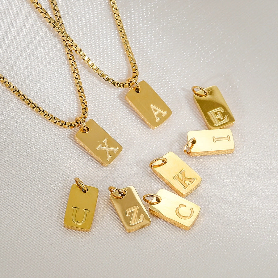 Jewelry Simple Style letter 304 Stainless Steel 18K Gold Plated Pendant Necklace