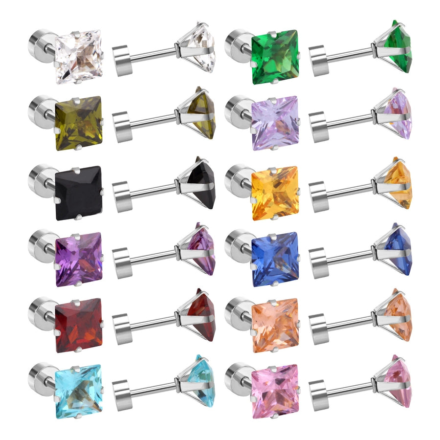 1 Set Casual Elegant Simple Style Geometric Plating 304 Stainless Steel Zircon Ear Studs