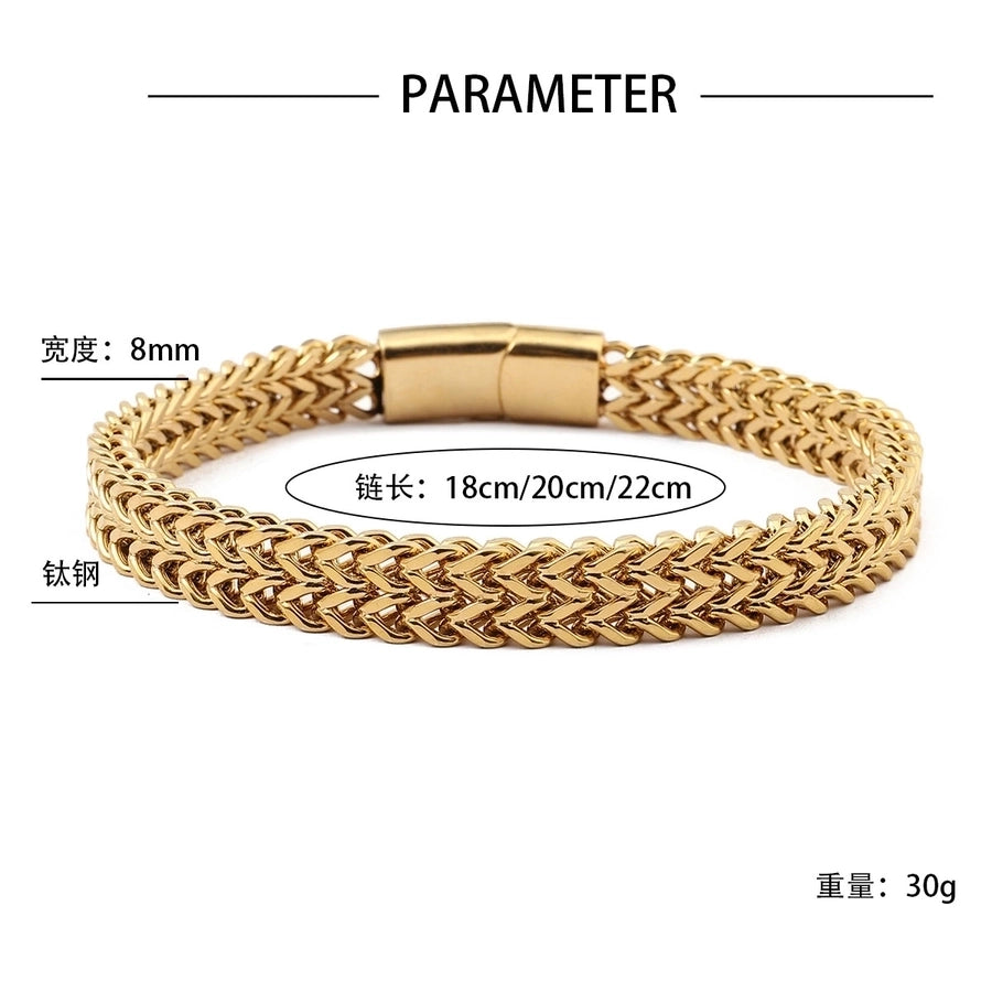 Hip-Hop Solid Color 201 Stainless Steel 18K Gold Plated Bracelets In Bulk