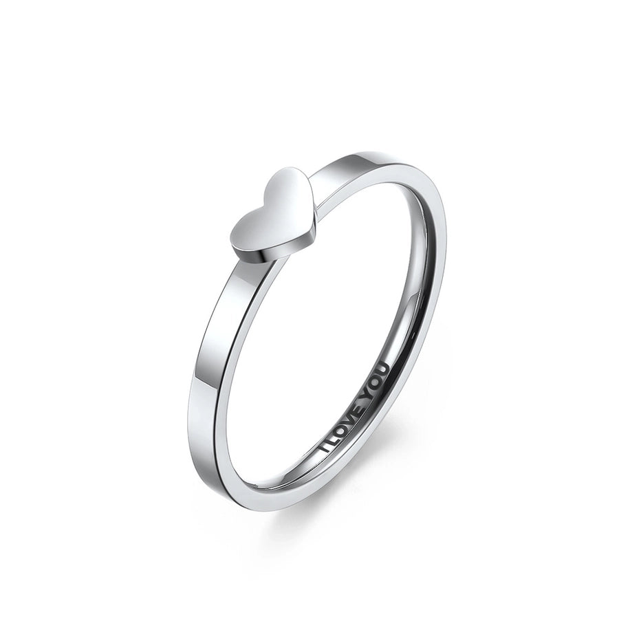 fashion heart-shaped hollow men and women titanium steel ring