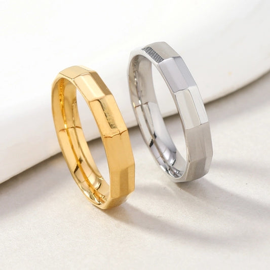 Jewelry Simple Style Geometric Solid Color Titanium Steel Rings