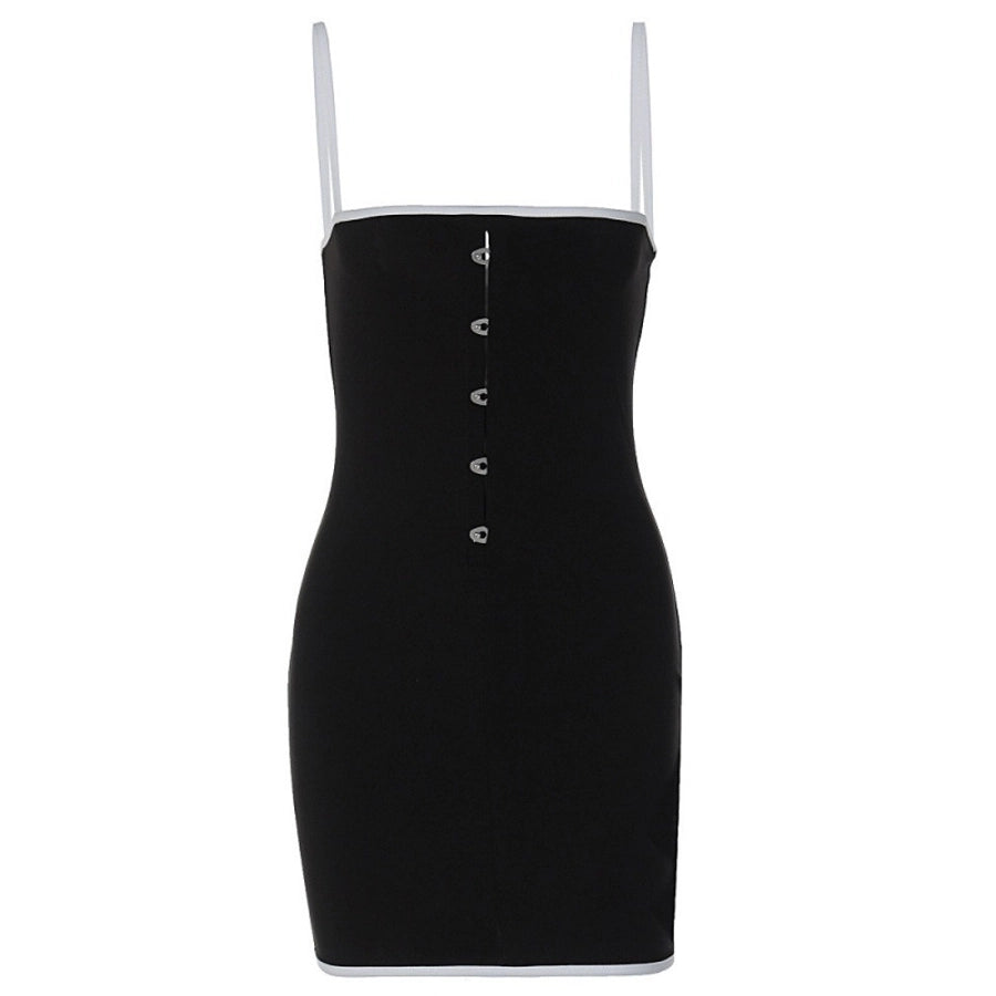 Women's Strap Dress Elegant Strap Buckle Sleeveless Solid Color Above Knee Daily