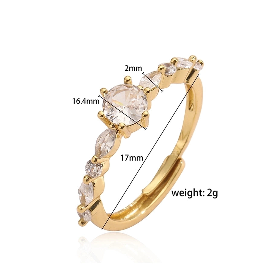 elegant luxurious shiny v shape copper plating inlay zircon 18k gold plated open rings