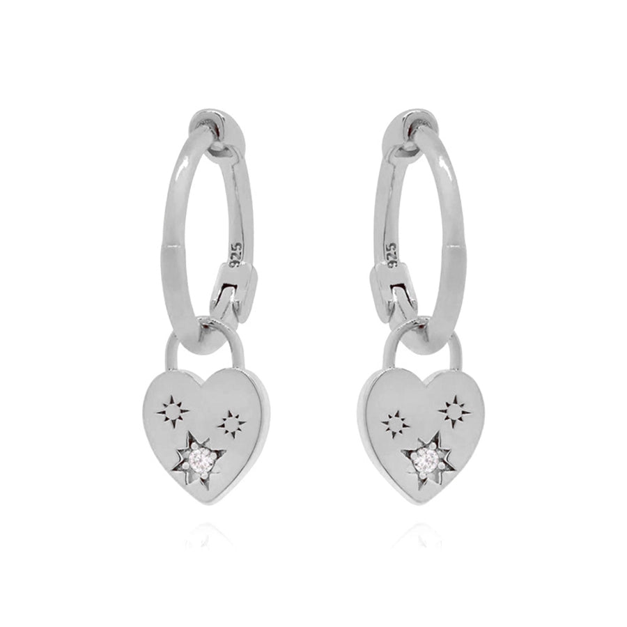 1 Pair Simple Style Classic Style Star Heart Shape Inlay Copper Zircon Drop Earrings