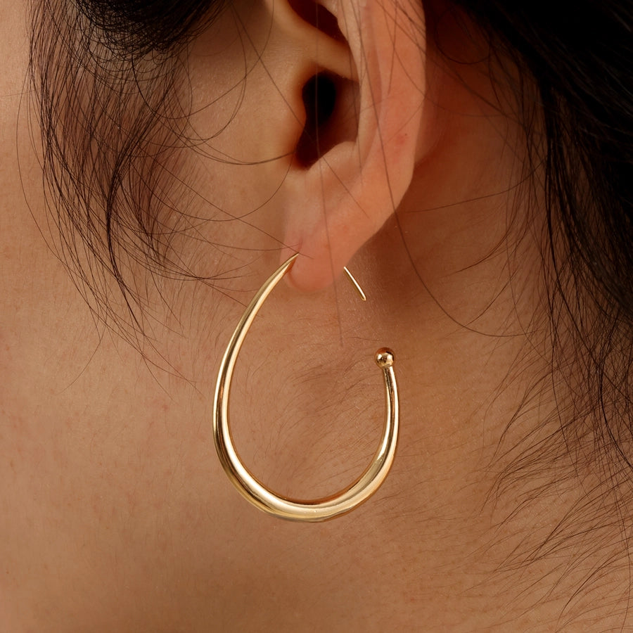 1 Pair Casual Classic Style Water Droplets Solid Color Copper 18K Gold Plated Earrings