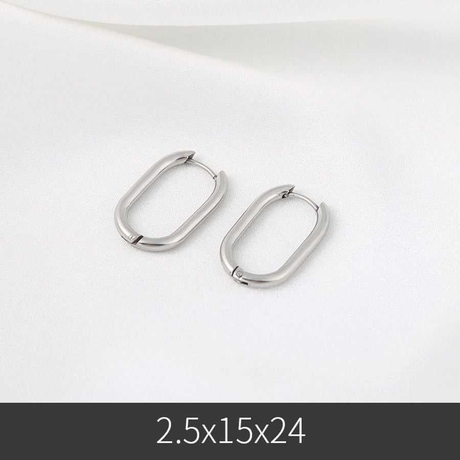 1 pair fashion u shape stainless steel plating earrings