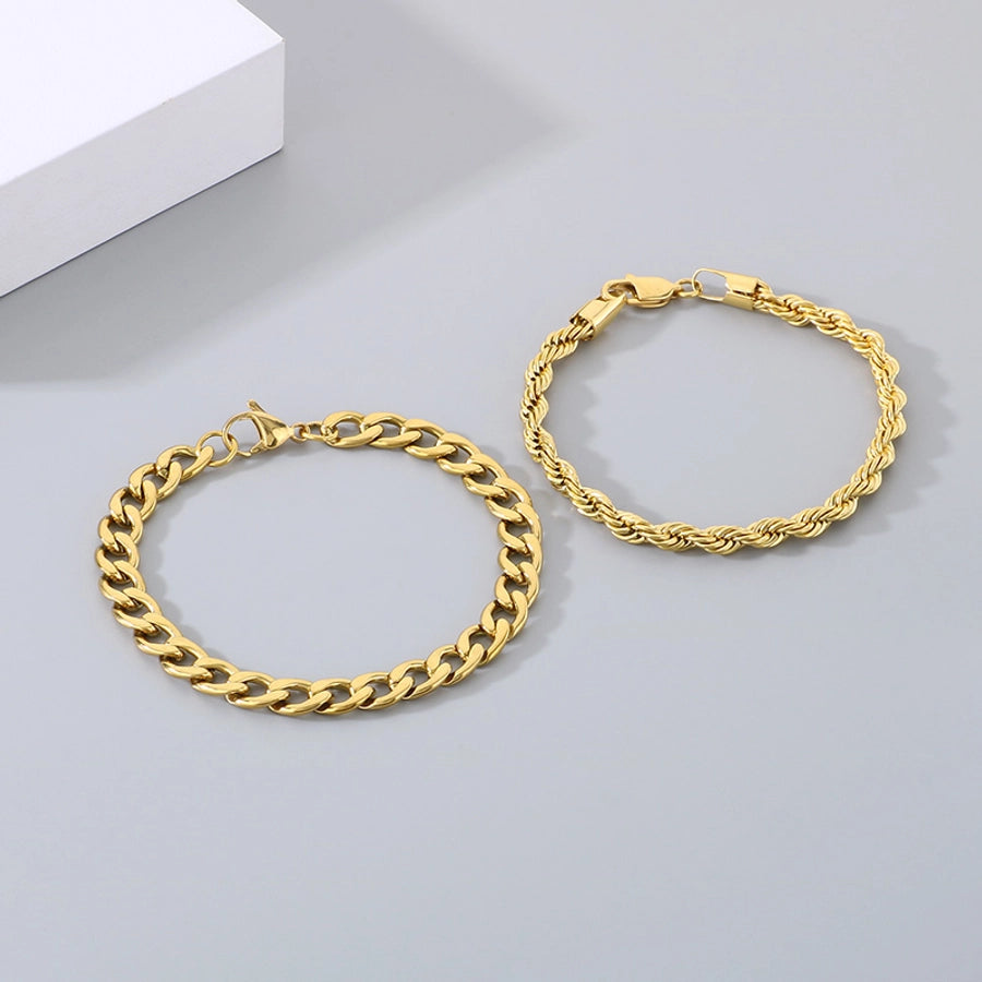 Simple Style Geometric 304 Stainless Steel 18K Gold Plated Unisex Bracelets