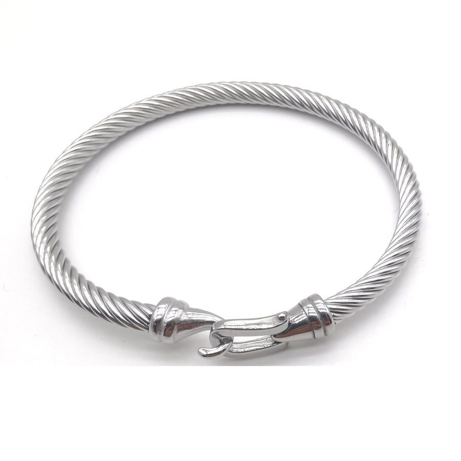 Simple Style Solid Color 304 Stainless Steel Bangle In Bulk