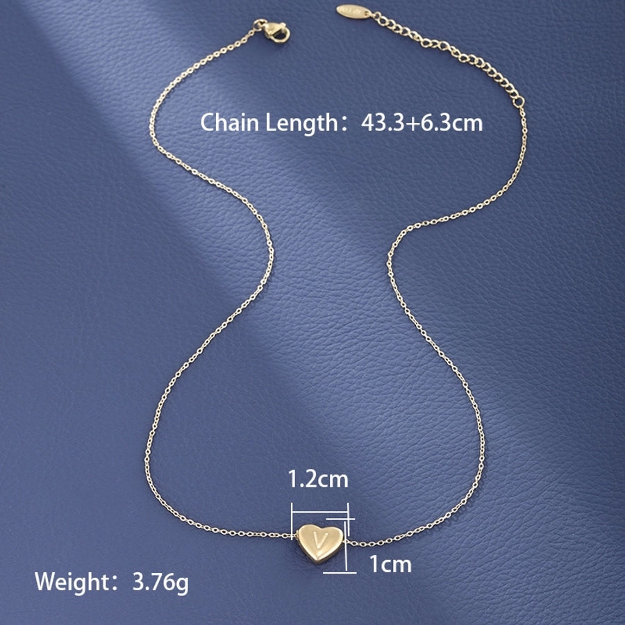 Jewelry XUPING Simple Style Commute Letter Heart Shape 304 Stainless Steel 18K Gold Plated Necklace