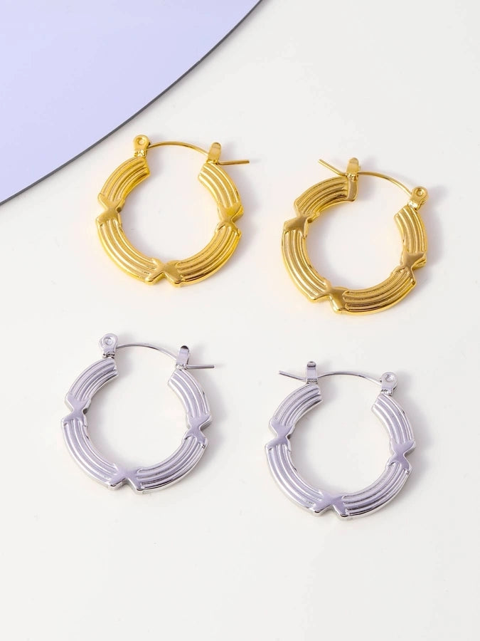 1 Pair Simple Style Geometric 304 Stainless Steel 18K Gold Plated Earrings