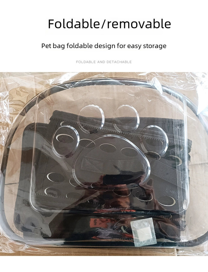 Portable Folding Transparent Pet Carrier Bag Large Capacity Breathable Outdoor Cat Backpack Cat Box Bag For Travel